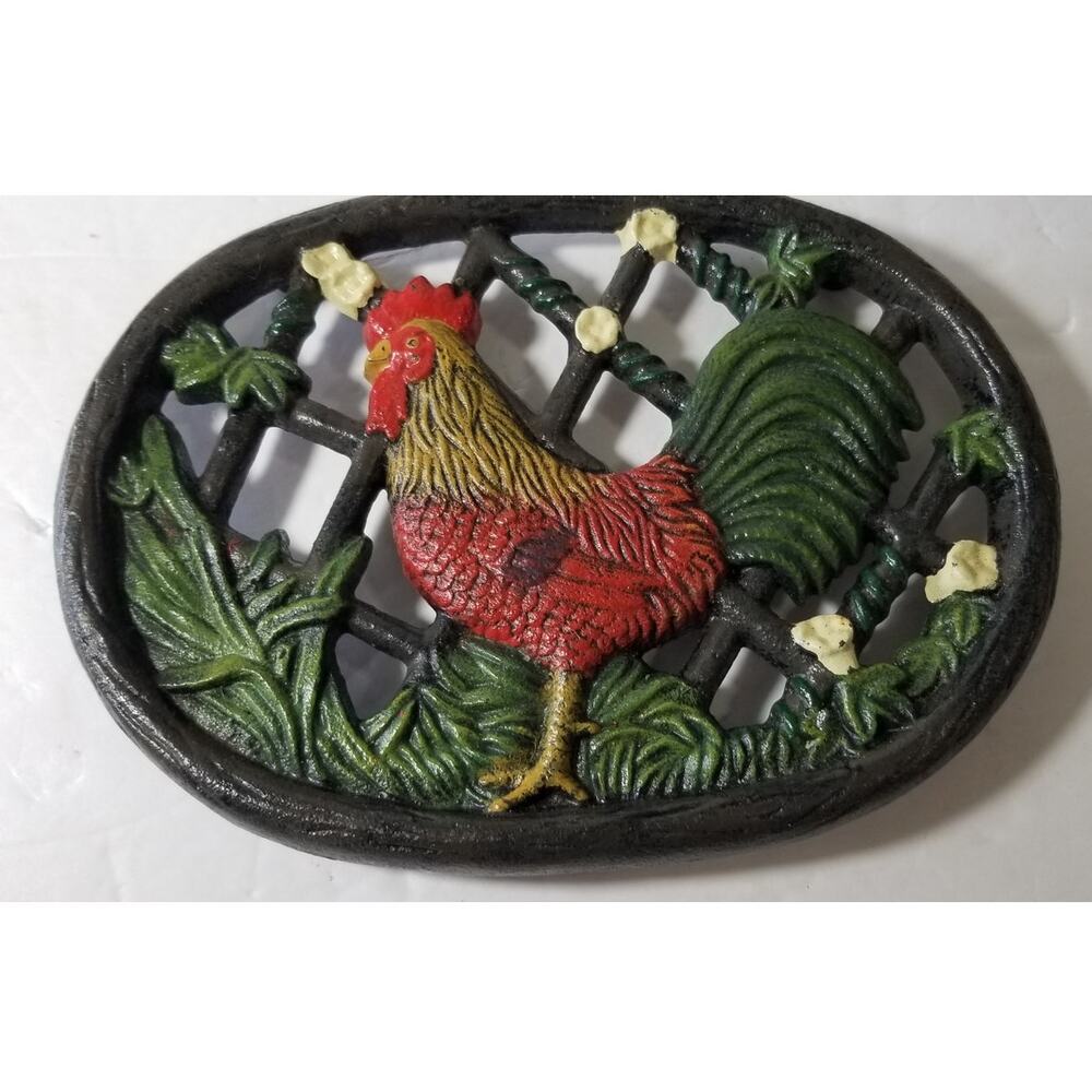 Wrought iron rooster trivet (1.1279)